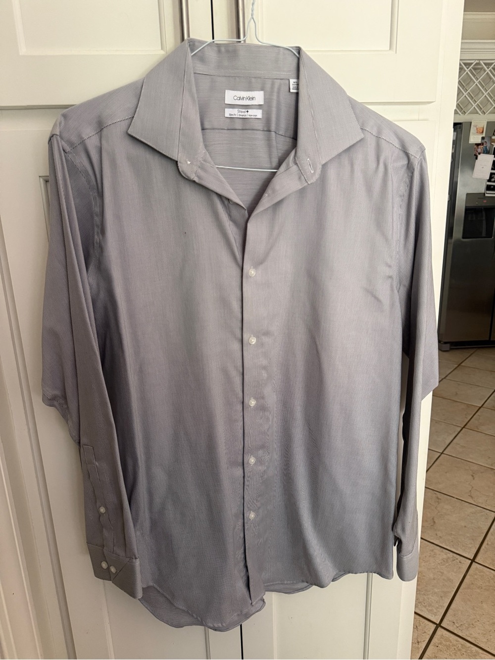 Calvin Klein Light Gray Men's Long Sleeve Dress Shirt